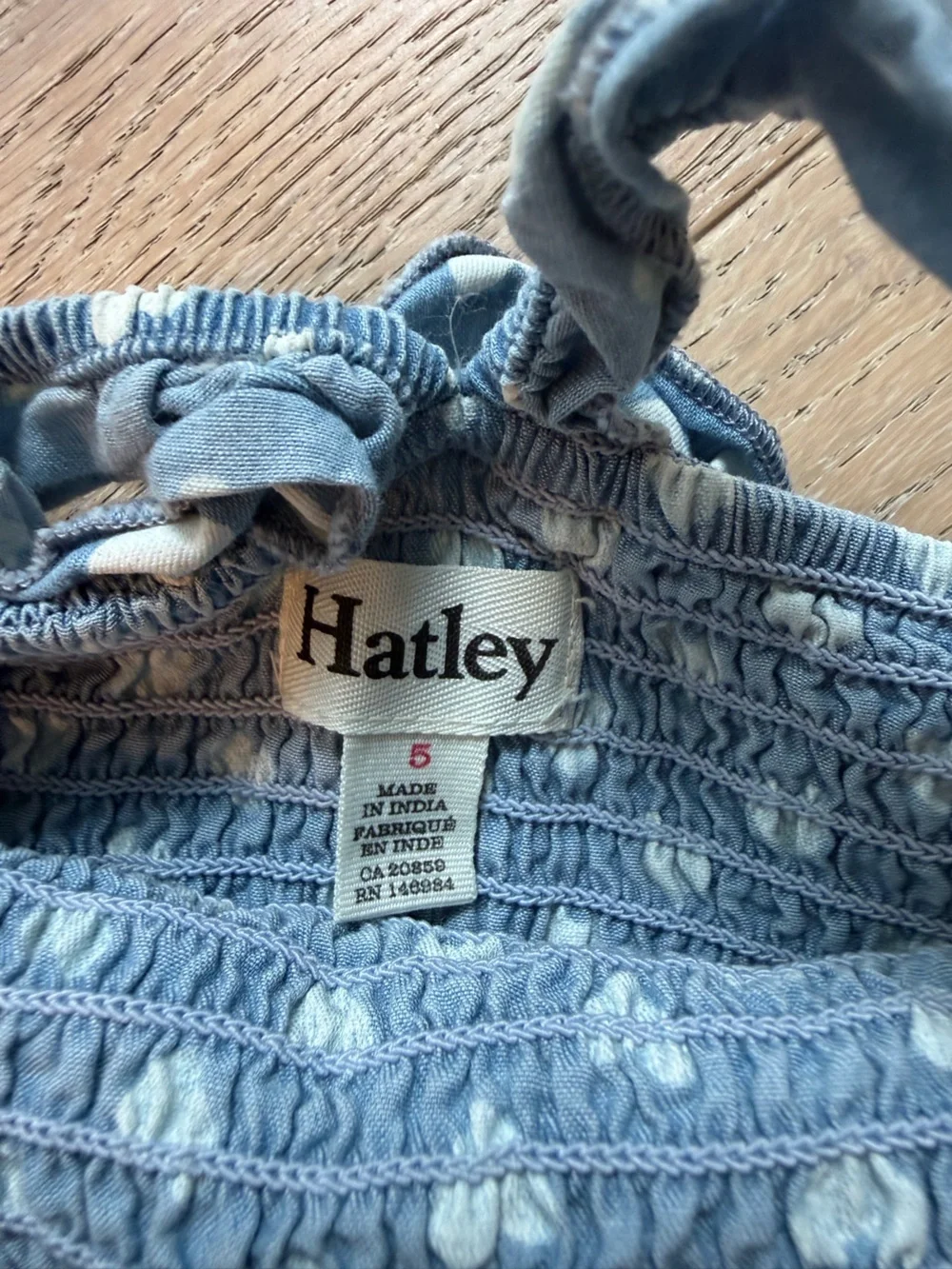 Hatley Girls Blue Chambray Heart Jumpsuit Romper Size 5